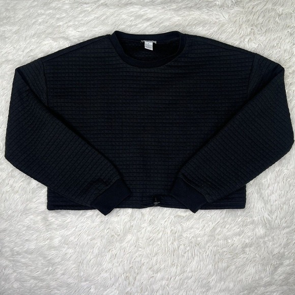 Women's Rue 21 Black Long Sleeve Cropped Button Front Pullover Sweater Size M - Picture 1 of 12